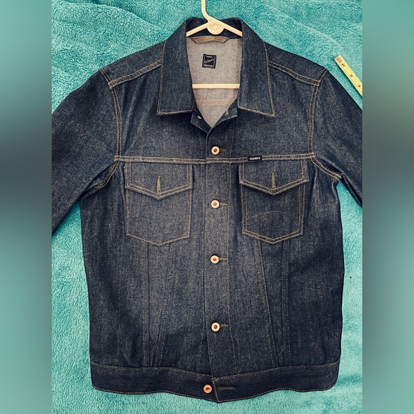 Glenn’s Denim GD211 SLIM TRUCKER JACKET | Raw 14 Oz Denim - Vivid Indigo size M - Picture 6 of 11